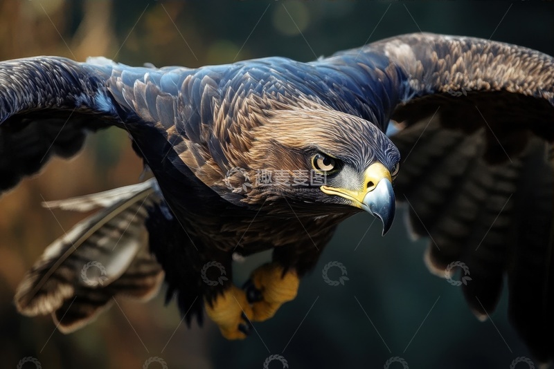 高清大图下载【趣麦麦图】天空中的老鹰特写摄影