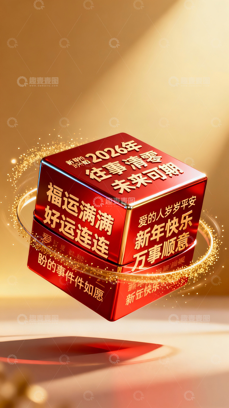 高清大图下载【趣麦麦图】新年礼盒喜庆祝福设计素材