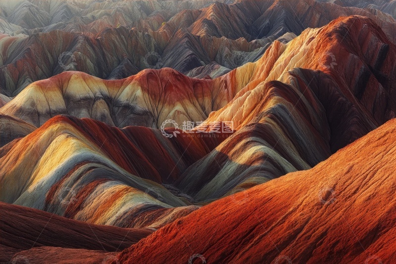 高清大图下载【趣麦麦图】七彩丹霞自然石山美景