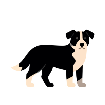 卡通风格宠物狗矢量插画