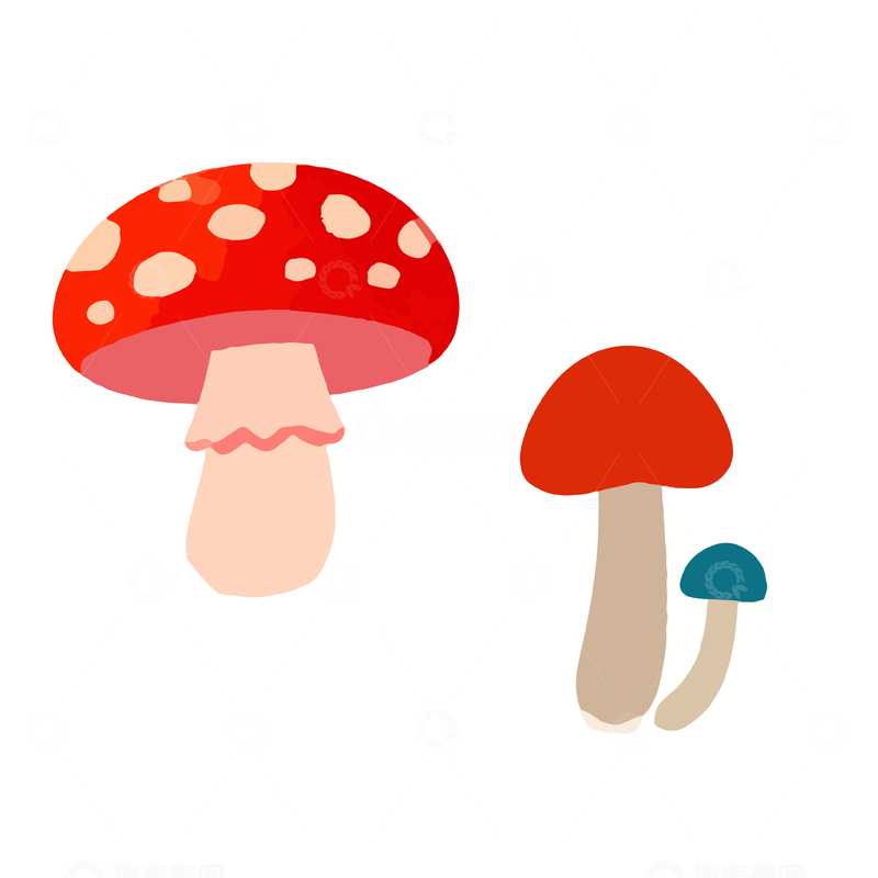 源文件下载【趣麦麦图】卡通蘑菇插画设计元素