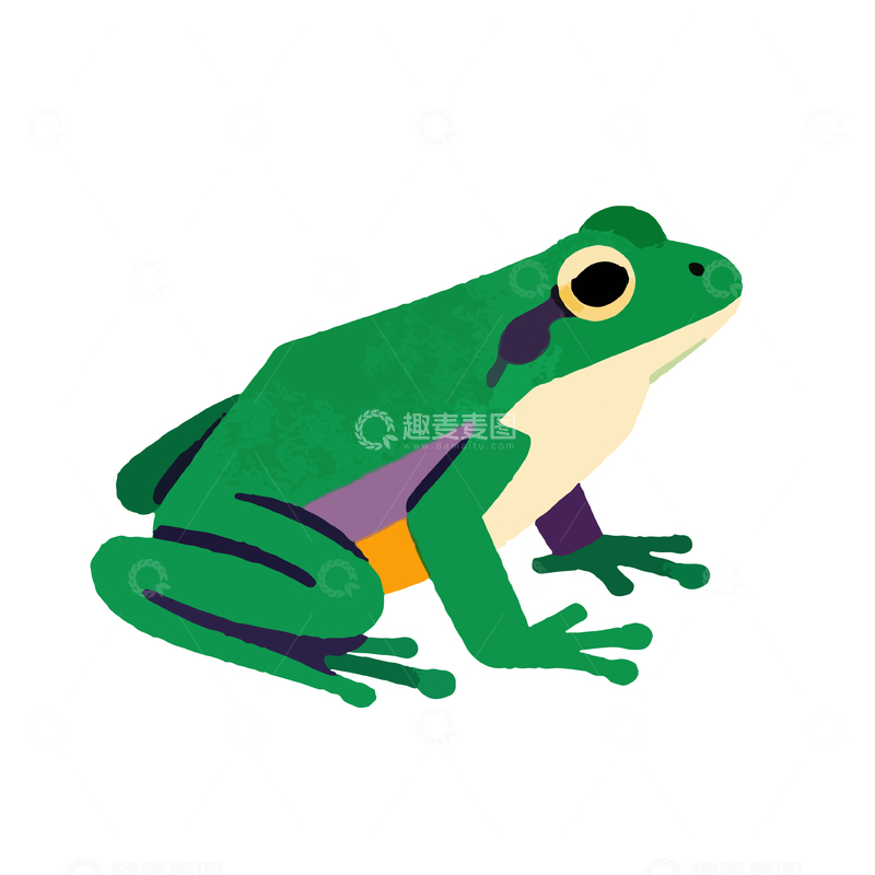 源文件下载【趣麦麦图】卡通青蛙插画设计元素
