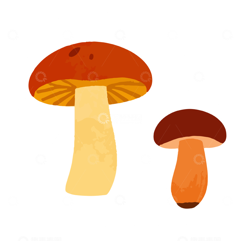 源文件下载【趣麦麦图】卡通蘑菇插画设计素材