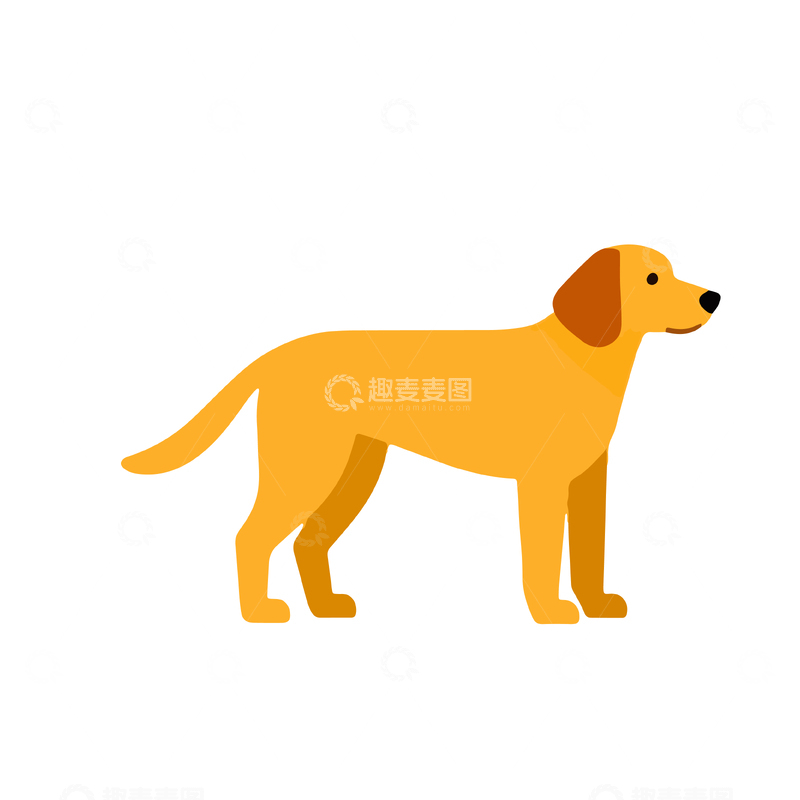 源文件下载【趣麦麦图】-卡通风格黄色犬类动物插画