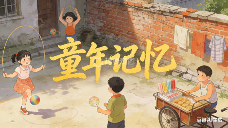 高清大图下载【趣麦麦图】童年回忆童趣插画