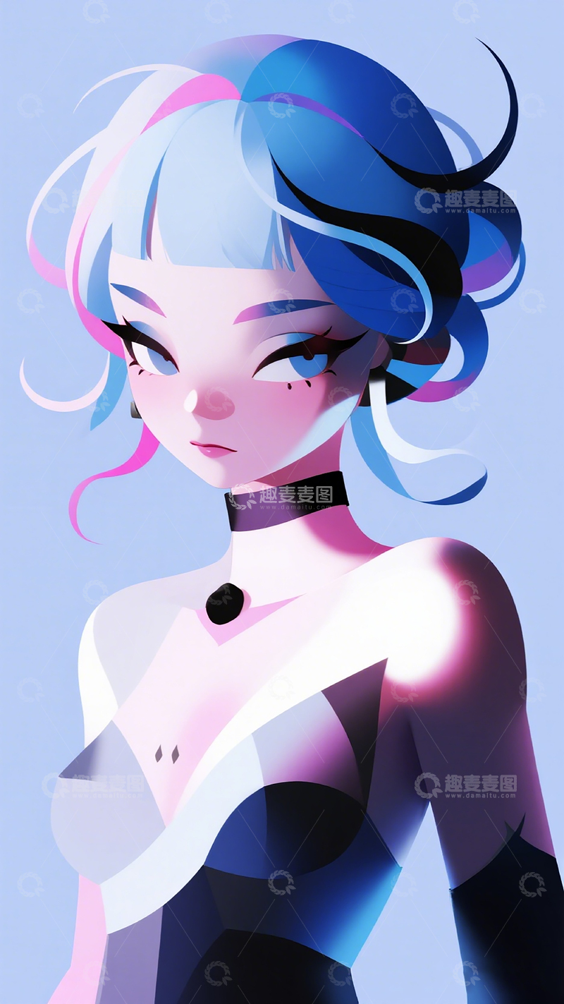 高清大图下载【趣麦麦图】动漫风格女性角色插画