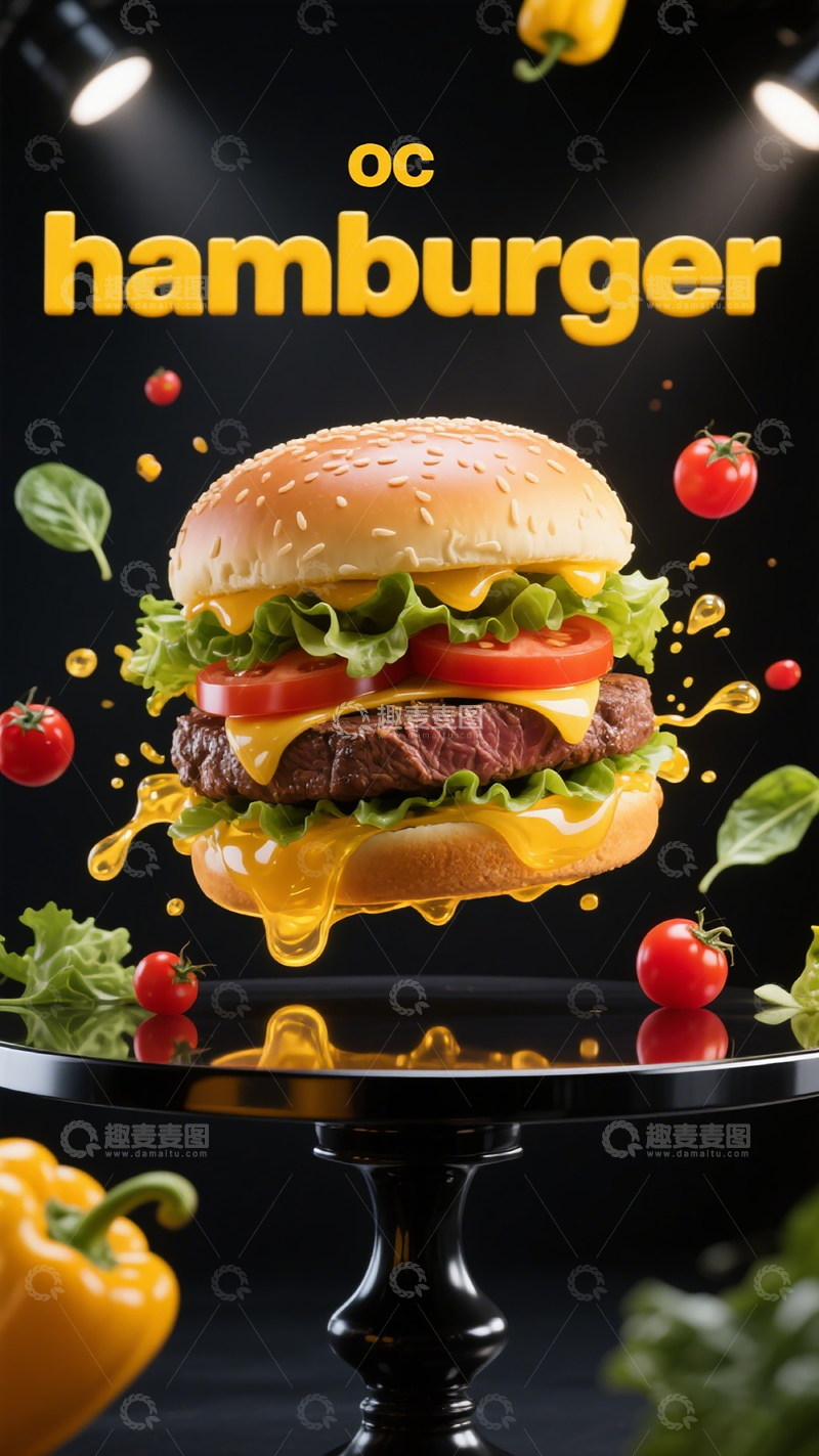 高清大图下载【趣麦麦图】美味汉堡美食摄影