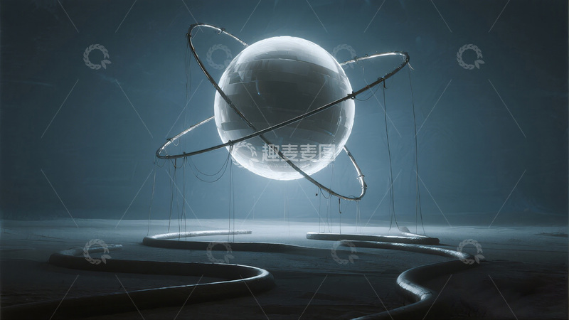 高清大图下载【趣麦麦图】科幻风星球轨道艺术插画