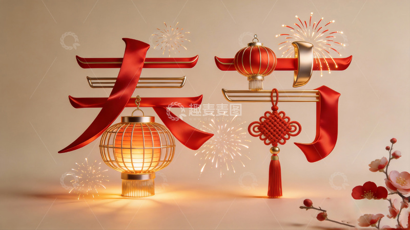 高清大图下载【趣麦麦图】喜庆春节灯笼烟花设计元素