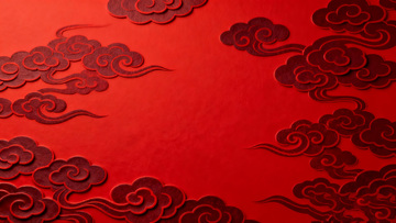 红色云纹传统图案背景