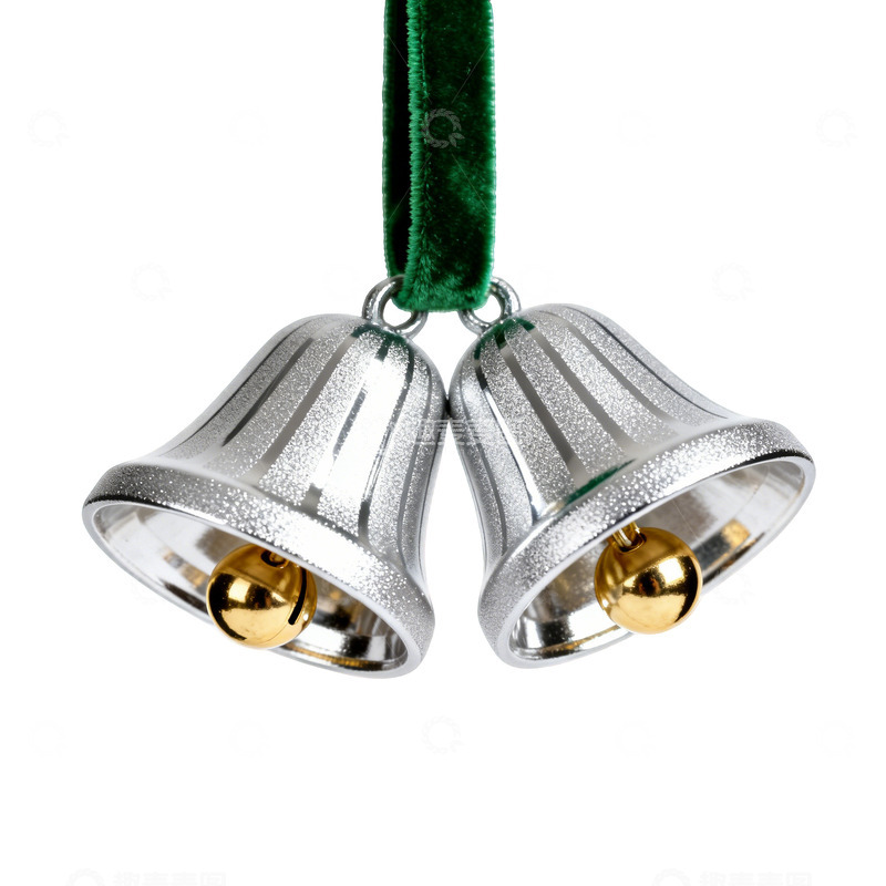 高清大图下载【趣麦麦图】圣诞装饰银铃铛挂件