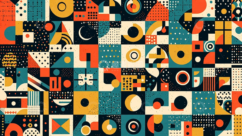 高清大图下载【趣麦麦图】极简几何的色彩交响