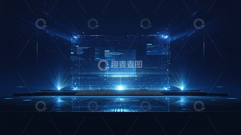 高清大图下载【趣麦麦图】未来科技感舞台背景