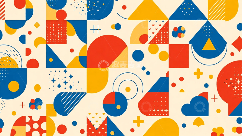 高清大图下载【趣麦麦图】抽象几何的色彩狂想