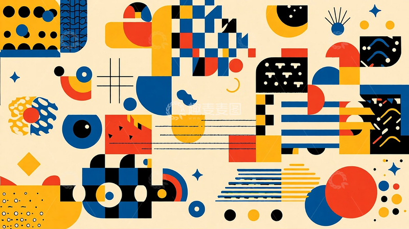 高清大图下载【趣麦麦图】色彩狂想曲：几何之舞