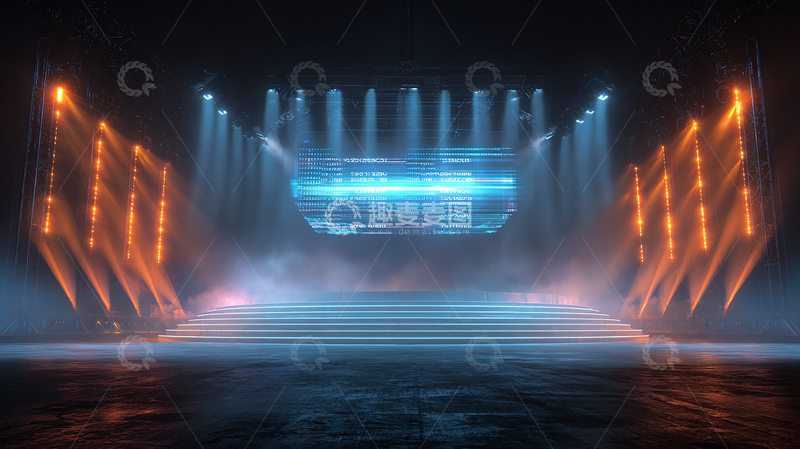 高清大图下载【趣麦麦图】虚拟舞台的未来光影交响