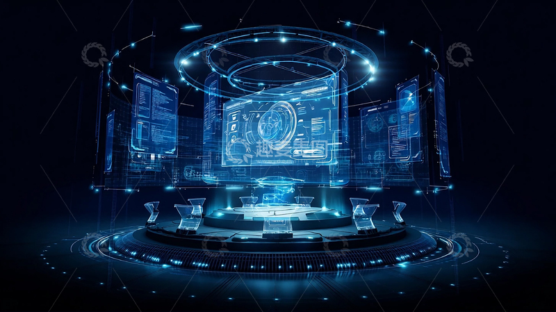 高清大图下载【趣麦麦图】未来科技的虚拟交互空间