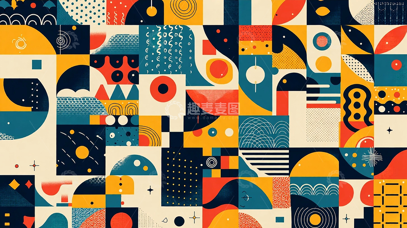 高清大图下载【趣麦麦图】极简几何的色彩交响曲