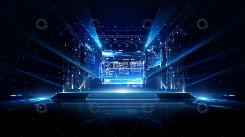 高清大图下载【趣麦麦图】未来科技感舞台大屏展示设计
