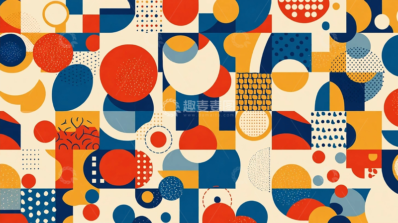 高清大图下载【趣麦麦图】色彩碰撞的几何奇观