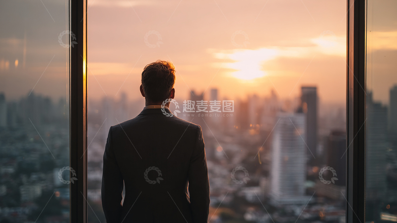 高清大图下载【趣麦麦图】霓虹深处的黄昏沉思