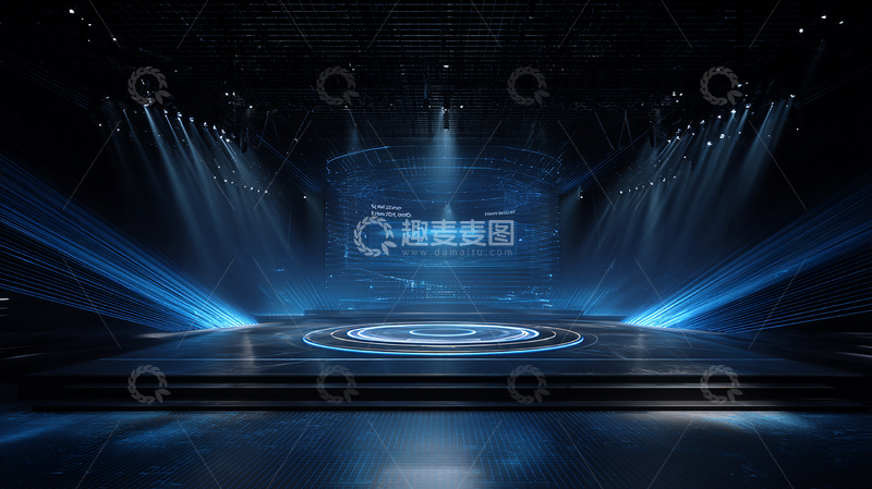 高清大图下载【趣麦麦图】未来科技舞台的光影盛宴