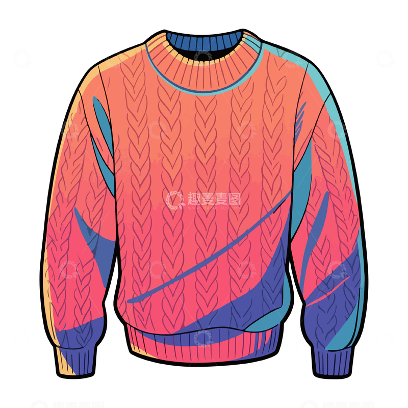 源文件下载【趣麦麦图】彩色针织毛衣设计素材