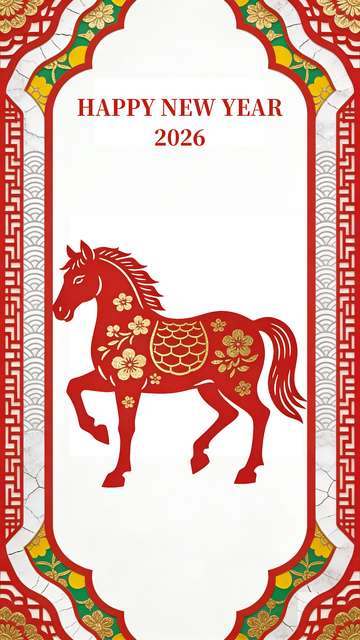 新春马年剪纸祝福设计