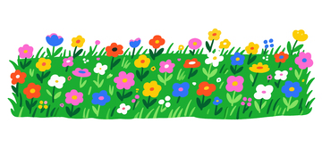 卡通风花坛设计素材