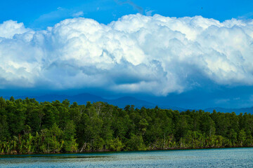 湖光山色云飘然