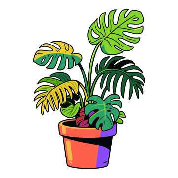 卡通风盆栽插画设计素材