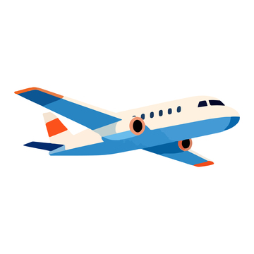 扁平风客机矢量图标设计元素