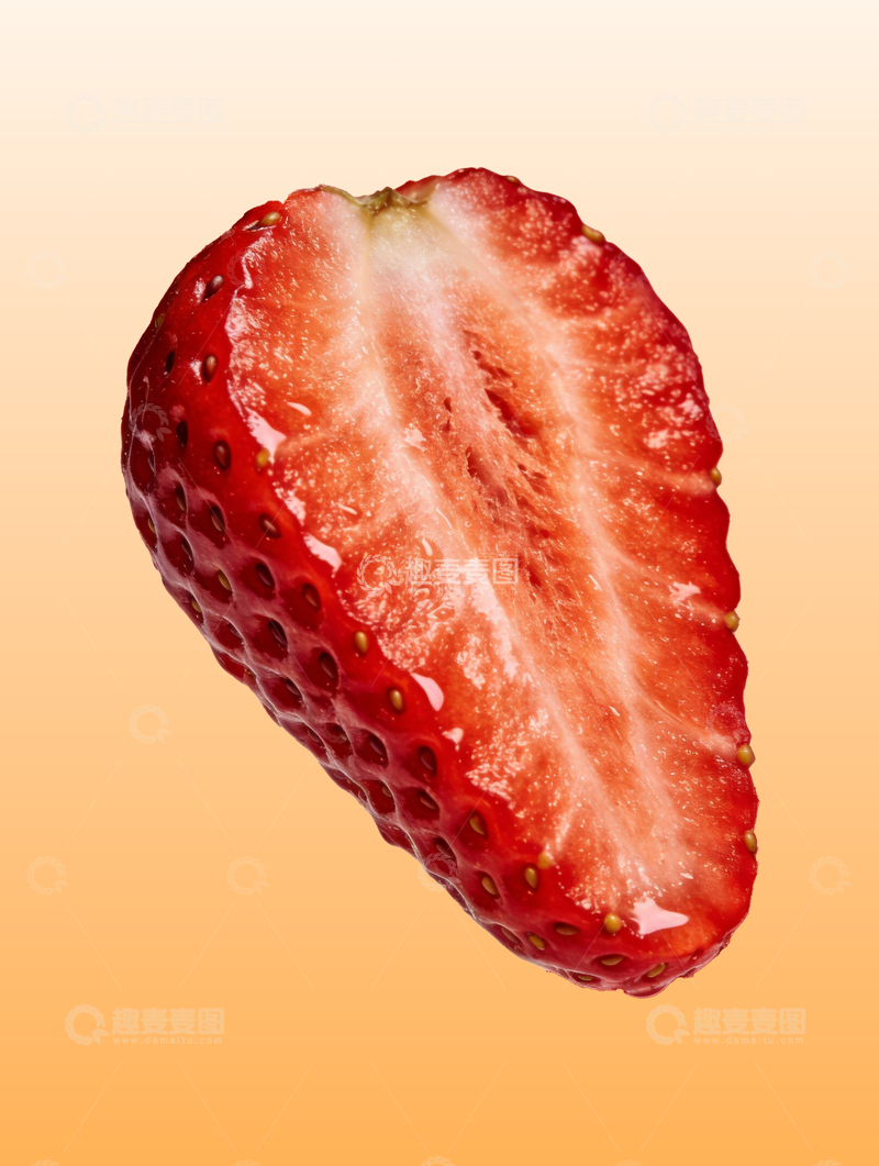 源文件下载【趣麦麦图】新鲜草莓切面1