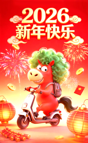 马年新年AI海报图