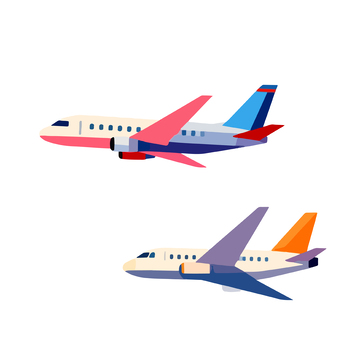 卡通飞机矢量图设计素材