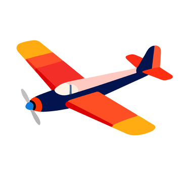 卡通风格飞机矢量插画素材