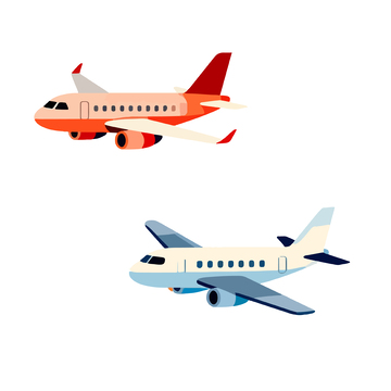 卡通飞机矢量插画设计素材
