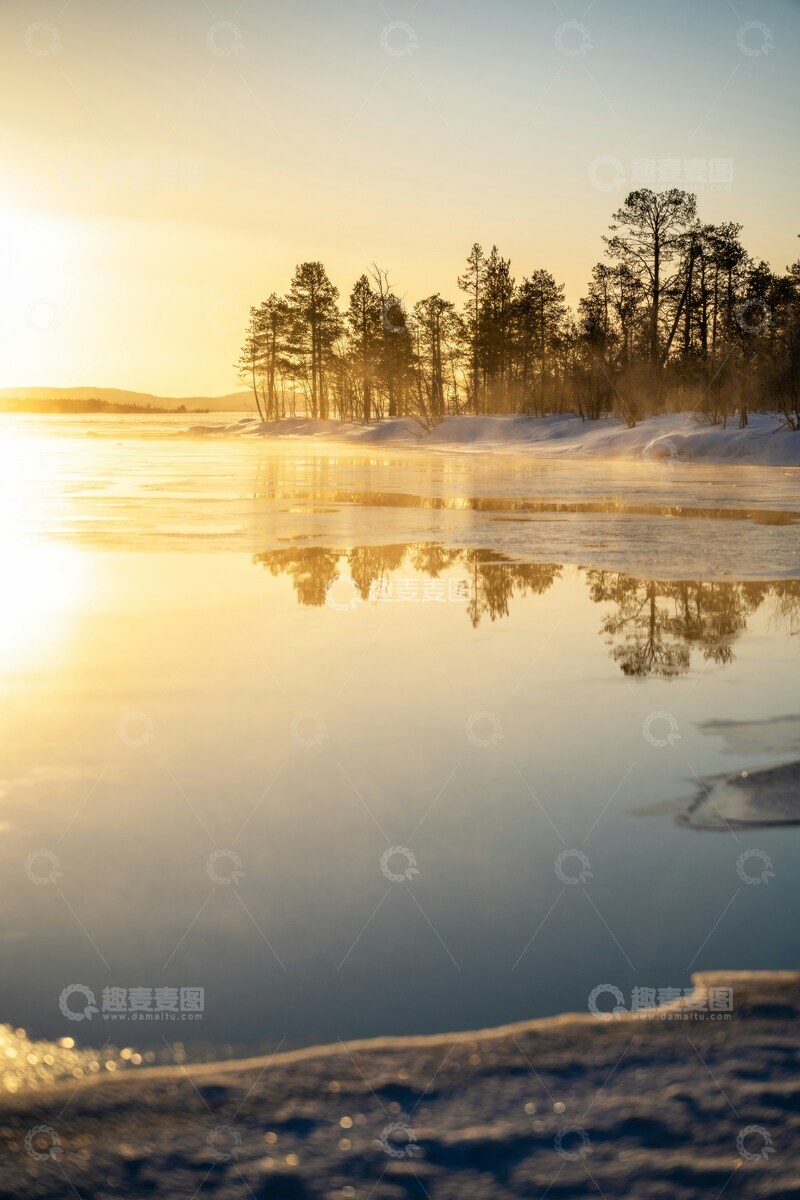 高清大图下载【趣麦麦图】冬日湖光雪景风光摄影