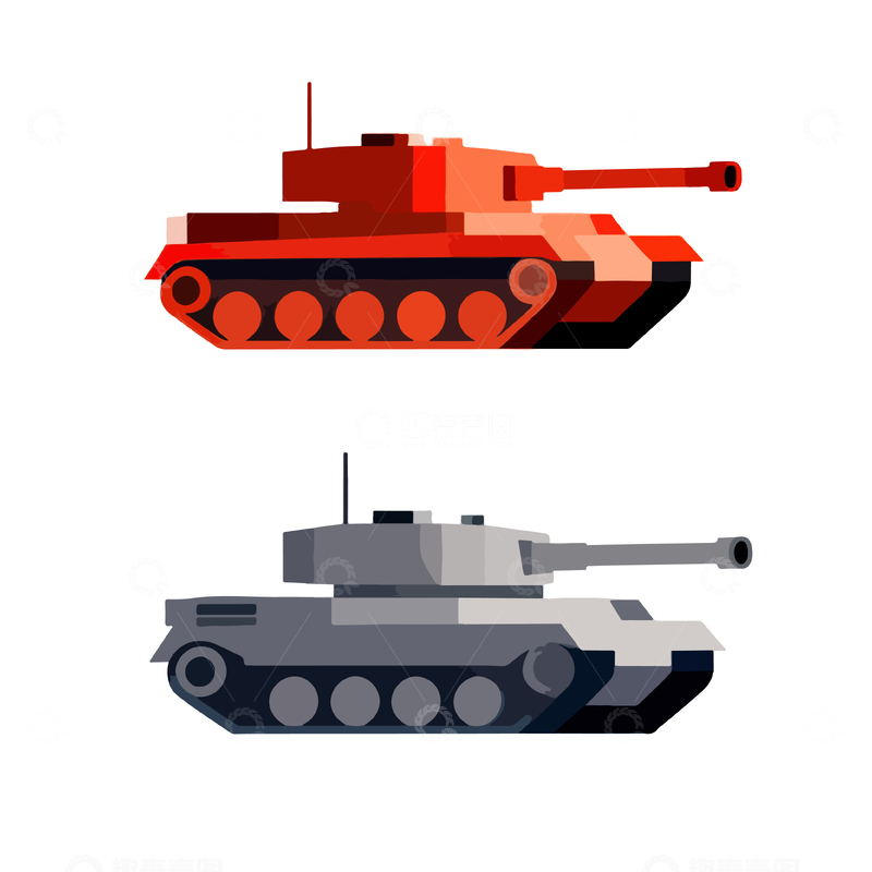 源文件下载【趣麦麦图】像素风格坦克插画