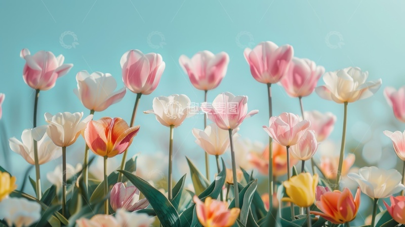 高清大图下载【趣麦麦图】郁金香花海春天绽放自然摄影图片