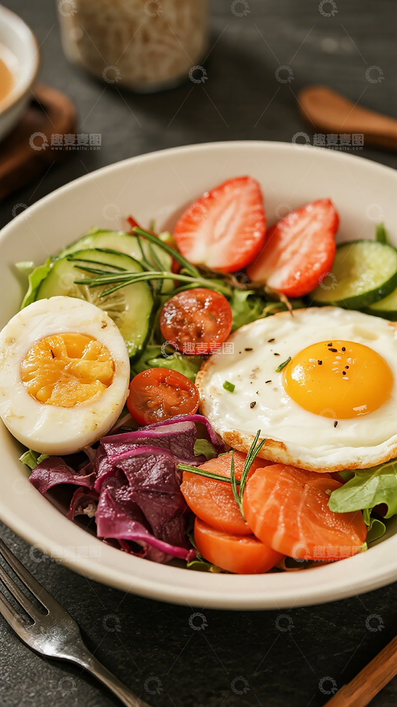 高清大图下载【趣麦麦图】色彩缤纷健康沙拉美食摄影