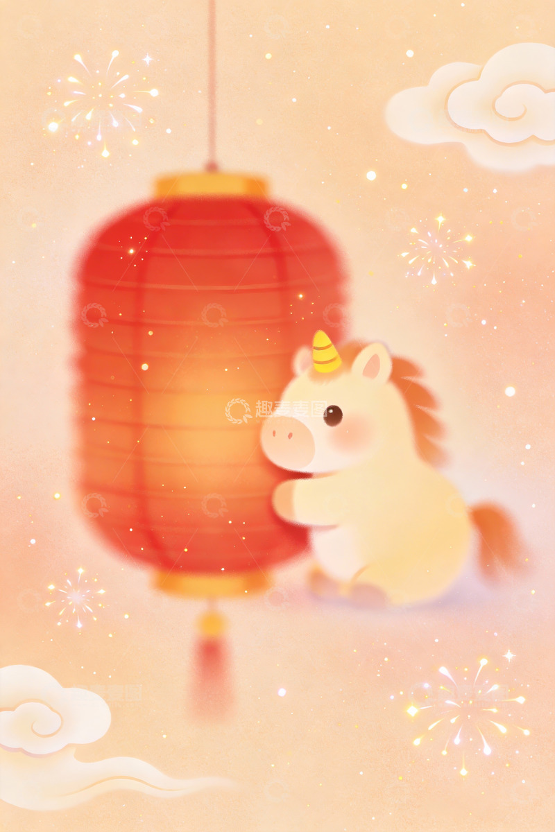 高清大图下载【趣麦麦图】马年朦胧感极简插画 (2)