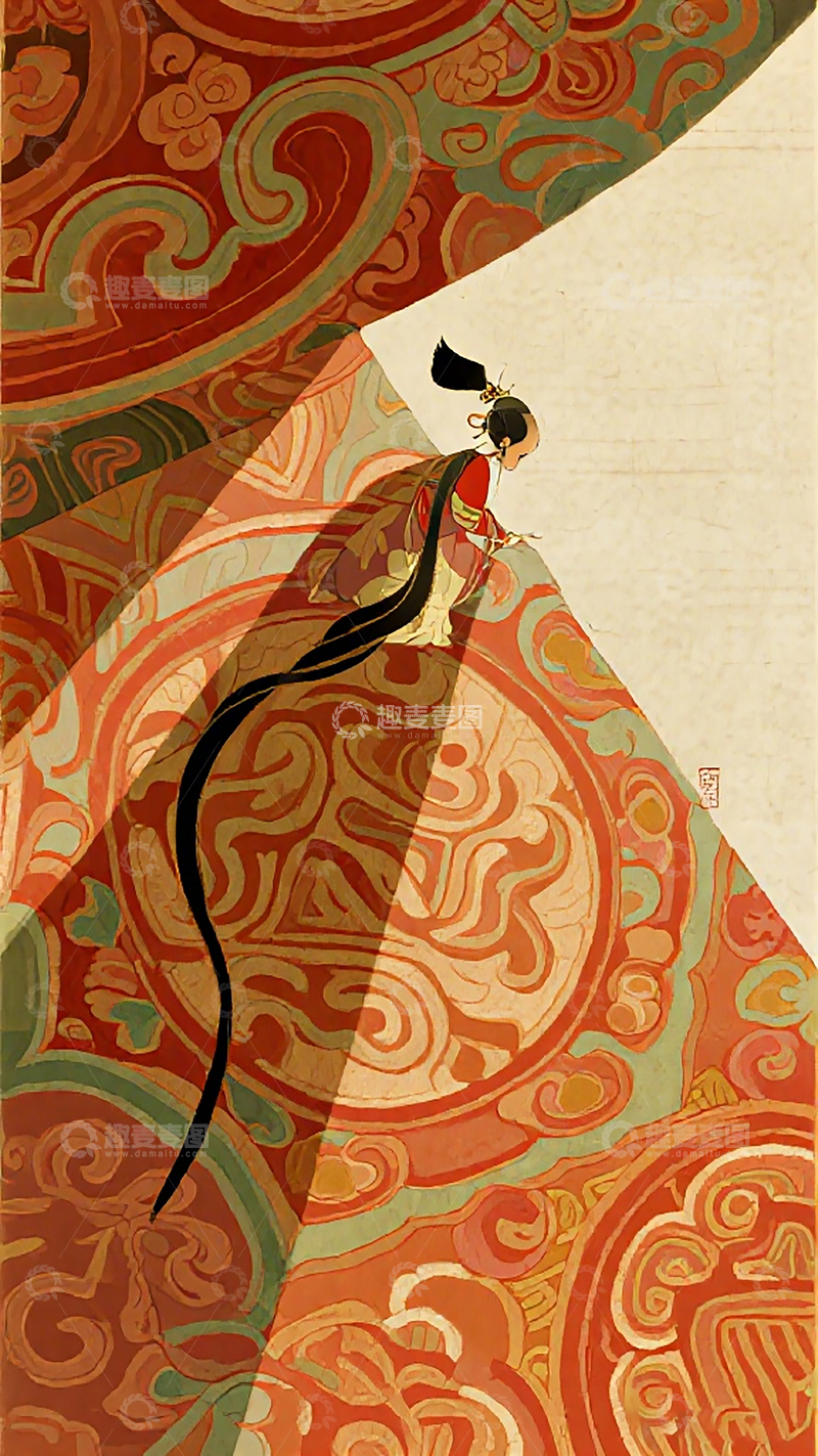 高清大图下载【趣麦麦图】古风仕女艺术插画