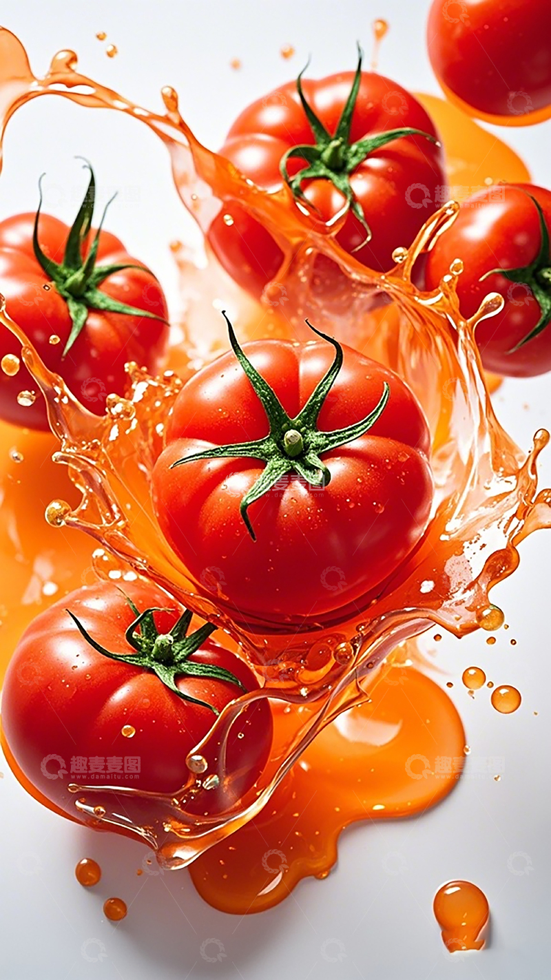 高清大图下载【趣麦麦图】动感番茄果汁美食摄影
