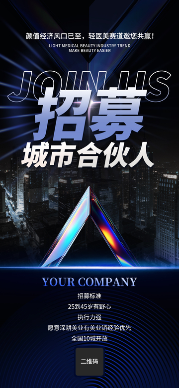 医美高级感招募城市合伙人海报