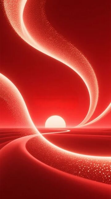 红色波纹抽象艺术背景