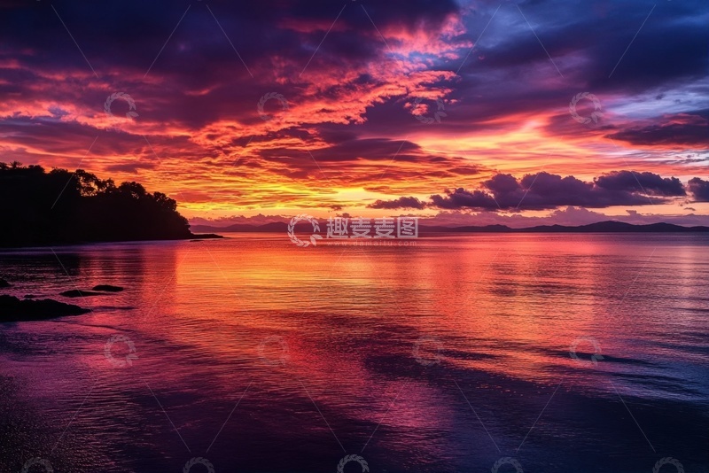 高清大图下载【趣麦麦图】天空中的火烧云云朵