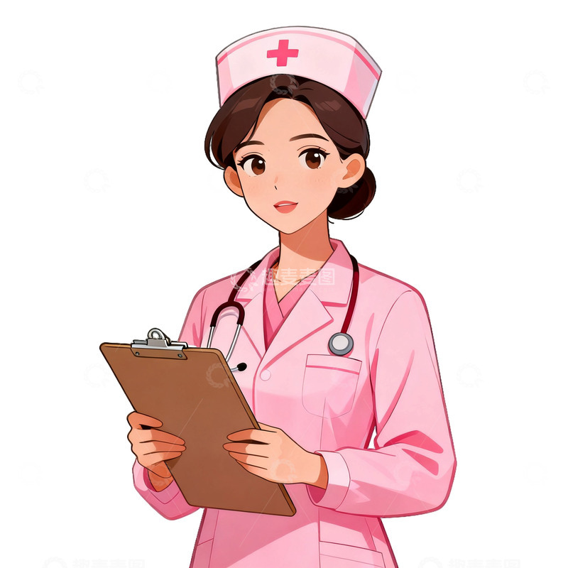 高清大图下载【趣麦麦图】粉嫩护士卡通形象设计素材