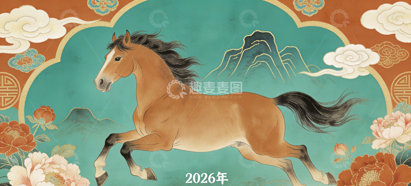 高清大图下载【趣麦麦图】-2026年骏马图中国风装饰画
