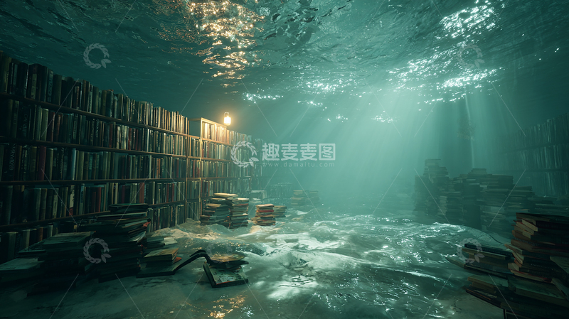 高清大图下载【趣麦麦图】深海书海的奇幻漂流